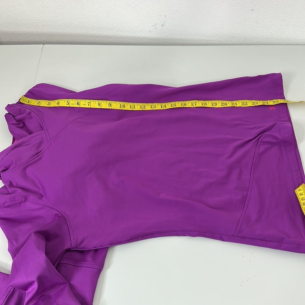 Under Armour UA Womens Top Shirt Size Medium Purple Cold Gear Long Sleeve Hooded - Picture 8 of 12